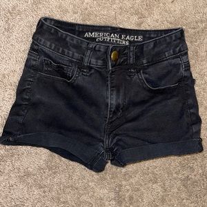 American Eagle super super stretch black shorts in size 00